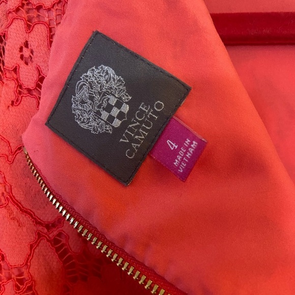 Vince Camuto Coral Pink Floral Lace Crochet 3/4 Sleeve Midi Dress 4 - Picture 12 of 12